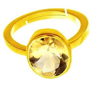                       JAIPUR GEMSTONE-5 Ratti Rashi Ratan Panchdhatu Citrine (Sunehla) Gemstone Ring for Astrological Purpose                                              