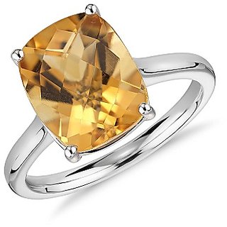                       JAIPUR GEMSTONE-Natural 5.25 Ratti Panchdhatu Citrine (Sunehla)  Gemstone Ring Anguthi for Men and Women                                              