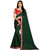 VIRUYA Solid Embroideryd Poly Georgatte Saree 5.50 mitar With Embroideryd Blouse Piece 80cm (Green Color)