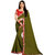 VIRUYA Solid Embroideryd Poly Georgatte Saree 5.50 mitar With Embroideryd Blouse Piece 80cm (Mahendi Color)