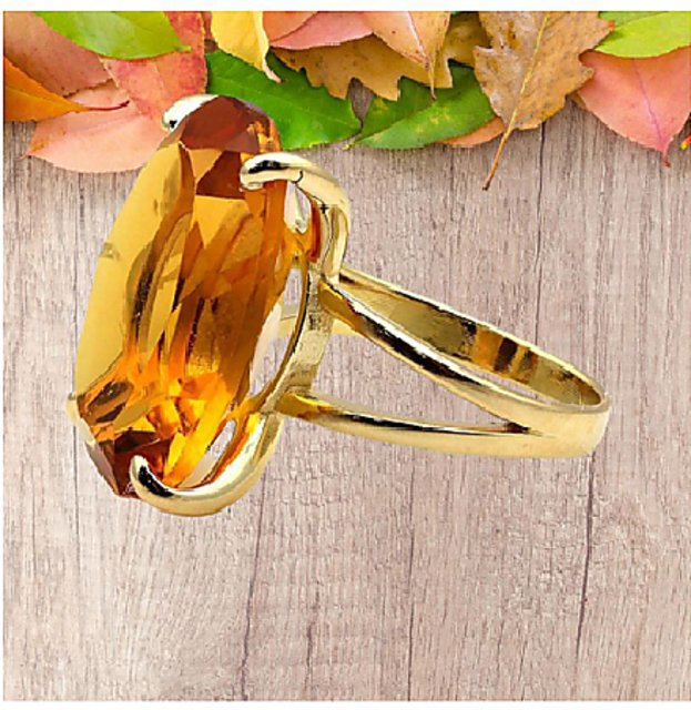 Natural Stone In Silver Yellow Citrine (Sunela) Ring, Size: Free Size  (adjustable) at Rs 2100.00 in Noida