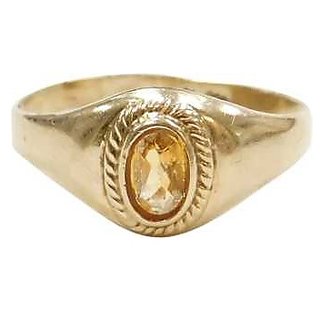                       CEYLONMINE-Natural Yellow Citrine Sunehla Ring 5.00 Ratti Lab Certified Adjustable Ring for Unisex                                              