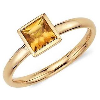                       CEYLONMINE-5 Carat Certified Citrine Sunehla 5 Carat Panchdhatu Gold Plated Astrological Ring for Men and Women                                              