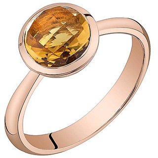                       CEYLONMINE-5 Carat Citrine Ring Sunela Natural Gemstone Gold Plated Adjustable Ring for Unisex                                              