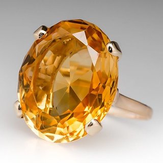                       CEYLONMINE-Natural Citrine Stone 5.00 Carat Gold Plated Ring for Women's and Men's                                              