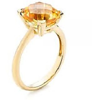                       CEYLONMINE-Lab Certified Natural 5.25 Ratti Citrine Sunela Stone Panchdhatu Adjustable Ring for Men and Women                                              