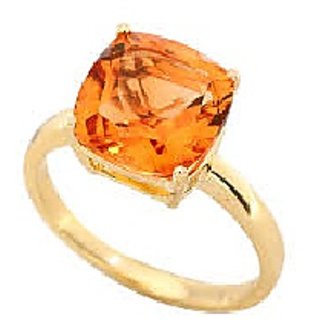 CEYLONMINE-Citrine Ring Men's and Women's Certified Citrine Sunehla 5 Carat Panchdhatu Astrological Ring for Unisex