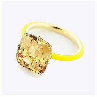                       CEYLONMINE-5.25 Carat Natural Citrine Panchdhatu Ring for Men and Women                                              