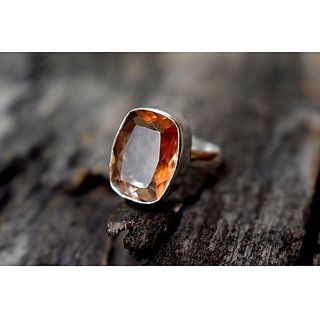                       CEYLONMINE-Natural Certified Citrine (Sunehla) 5.25 Ratti Silver Plated Ring for Men and Women                                              
