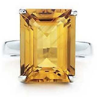                       CEYLONMINE-Natural Citrine Sunehla 5.25ratti Panchdhatu Adjustable Silver Plated Ring for Women and Men                                              