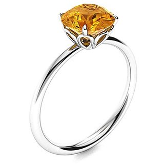                       CEYLONMINE-Yellow Sunehla Stone Original Certified Silver Plated Ring For Men Women                                              