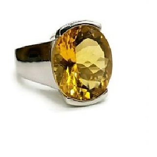                       CEYLONMINE-Certified Citrine Sunehla 5.5 Carat or 5.25ratti Panchdhatu Astrology Ring for Men and Women                                              