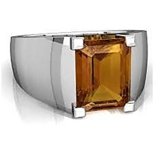                       CEYLONMINE-5.25 Ratti Sunela Certified Natural Precious Gemstone Silver Plated Adjustable Ring for Unisex                                              