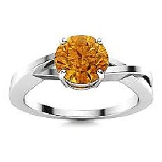                       CEYLONMINE-5.25 Carat Citrine Ring Sunela Certified Natural Stone Silver Plated Ring Adjustable Ring                                              