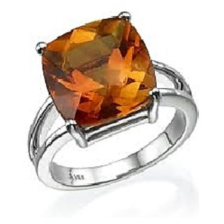                      CEYLONMINE-Citrine Ring Sunela Certified Natural Panchdhatu Silver Plated Ring for Men and Women                                              