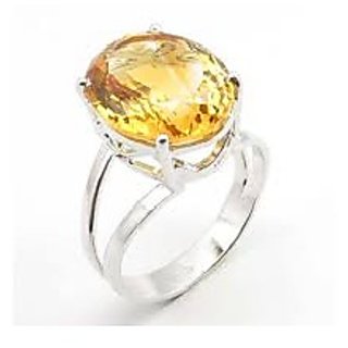                       CEYLONMINE-Natural Certified 5.25 Ratti Panchdhatu Citrine (Sunehla) Gemstone RingAnguthi                                              