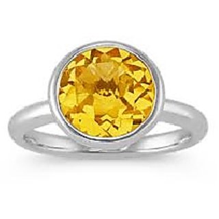                       CEYLONMINE-Natural Citrine Sunehla 5.25 Ratti Panchdhatu Adjustable Silver Plated Ring for Men and Women                                              