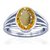 CEYLONMINE-5.00 Citrine Silver Plated Adjustable Ring for Men and Women