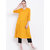 Pinky Pari Yellow Rayon Solid Stitched Kurta For Women