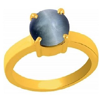                       JAIPUR GEMSTONE-Natural 5.25 Ratti Black Cat's Eye Lehsuniya Stone Ashtdhatu Ring for Astrological Purpose                                              