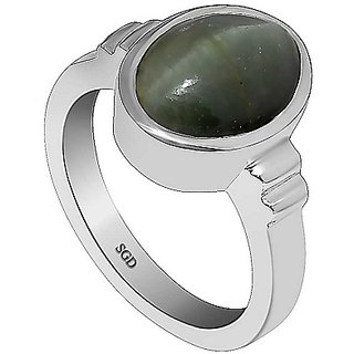                       JAIPUR GEMSTONE-5.50 Ratti Black Cat's Eye/Lehsuniya Stone Ring Gemstone A+ Quality for Men and Woman                                              