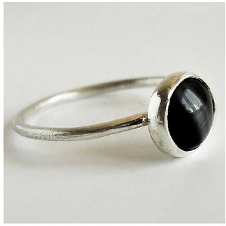                       CEYLONMINE-Black Cat's Eye Lahsunia 6.25 Ratti Astrological Certified Gemstone Ring                                              