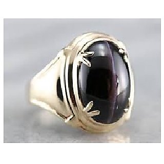                       CEYLONMINE-Cat's Eye Lehsunia 6.75 ratti Stone Silver Adjustable Ring for Unisex                                              