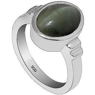                       CEYLONMINE-5.50 Ratti Black Cat's Eye/Lehsuniya Stone Ring Gemstone A+ Quality for Men and Woman                                              