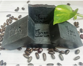 Nahsoril Cold Process Homemade Charcoal Bath Soap Pack of 4  (approx 95 g each)