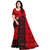 Shopkio Women's Pure Georgette Floral Printed Red Colour Saree with Blouse Piece