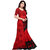Shopkio Women's Pure Georgette Floral Printed Red Colour Saree with Blouse Piece