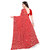 Shopkio Women's Pure Georgette Strips Printed Red Colour Saree with Blouse Piece