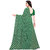 Shopkio Women's Pure Georgette Strips Printed Green Colour Saree with Blouse Piece