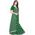 Shopkio Women's Pure Georgette Strips Printed Green Colour Saree with Blouse Piece