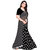 Shopkio Women's Pure Georgette Strips Printed Black Colour Saree with Blouse Piece