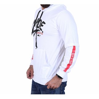 Trendyz cotton white hooded sweatshirt for men Clearance