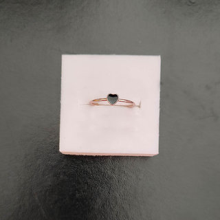                       M Men Style Anniversary Promise Valentine Gift Dainty Heart Black Adjustable Ring Rose Gold Copper For Women                                              