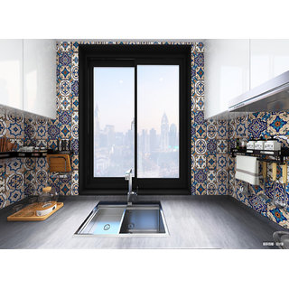                       JAAMSO ROYALS Multi Colour Tile Design Self adhesive Kitchen sticker Wallpaper (100CM X 60 CM)                                              