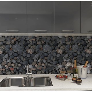                       JAAMSO ROYALS Multi Round Stone Self Adhesive Waterproof Peel and Stick Self Adhesive Wallpaper (500CM X 60 CM)                                              