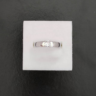                       M Men Style Special Anniversary Engagement Valentine Gift Artifical Fancy American Diamond Silver Stainless Steel Ring                                              