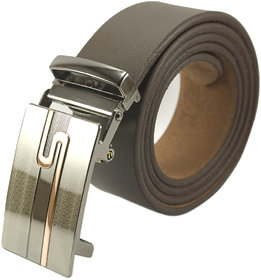 Nahsoril Genuine Leather Belt With Fancy Auto Lock Buckle- Brown - Auto-005Br