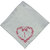 SAE Elegantly Embroidered Heart with Letter- I Cotton Hand Kerchief Pack of 1