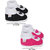 Neska Moda Unisex Infant Soft Black And Pink Booties Pack Of 2