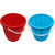 Jaycee Unbreakable,Strong and Sturdy pack of 2 Bathroom Bucket for Home and Kitchen(Blue,Red)