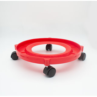 Jaycee Plastic Gas (LPG) Cylinder Trolley Easily Movable Stand Flexible, Movable and Unbreakable with Wheels (Red)