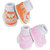 Neska Moda Pack Of 2 Baby Infant Soft Orange and Baby Pink Booties For Age Group 0 To 12 Months SK140andSK179