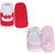 Neska Moda Pack Of 2 Baby Boys And Girls Red And Pink Cotton Booties For 0 To 12 Months