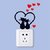 JAAMSO ROYALS Cute Cat Couple With Red Heart Waterproof WallSticker (1310 CM)