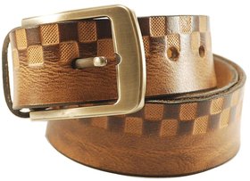 Nahsoril Genuine Leather Tan Color Belt With Super Heavy Pin Buckle  - L-002