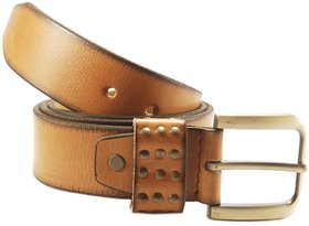 Nahsoril Genuine Leather Tan Color Belt With Super Heavy Pin Buckle - L-003